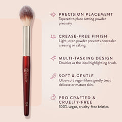 BK BEAUTY bristle close-up showing soft vegan fibers for gentle powder application