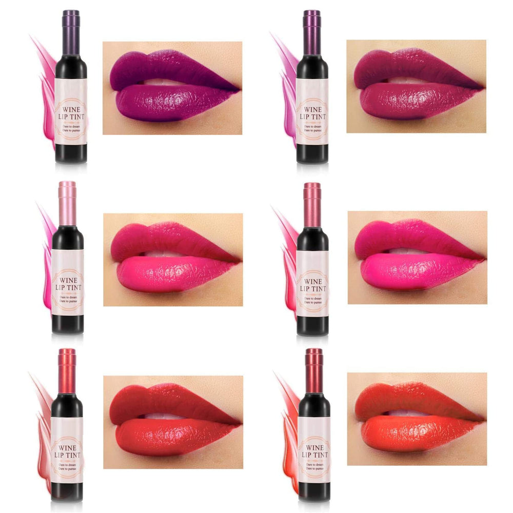 BKPPLZP swatches on skin showing six wine shades for color choice