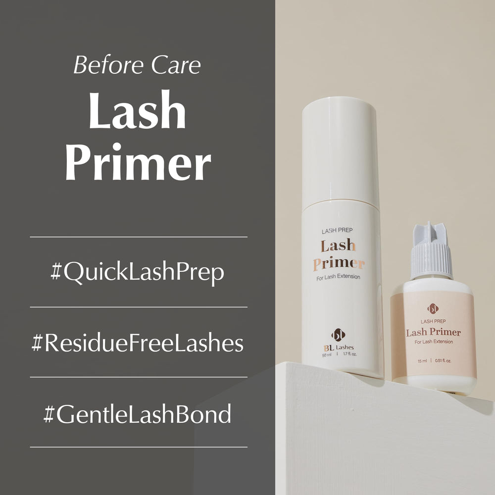 BL Lashes primer close-up nozzle highlighting precise application to reduce waste