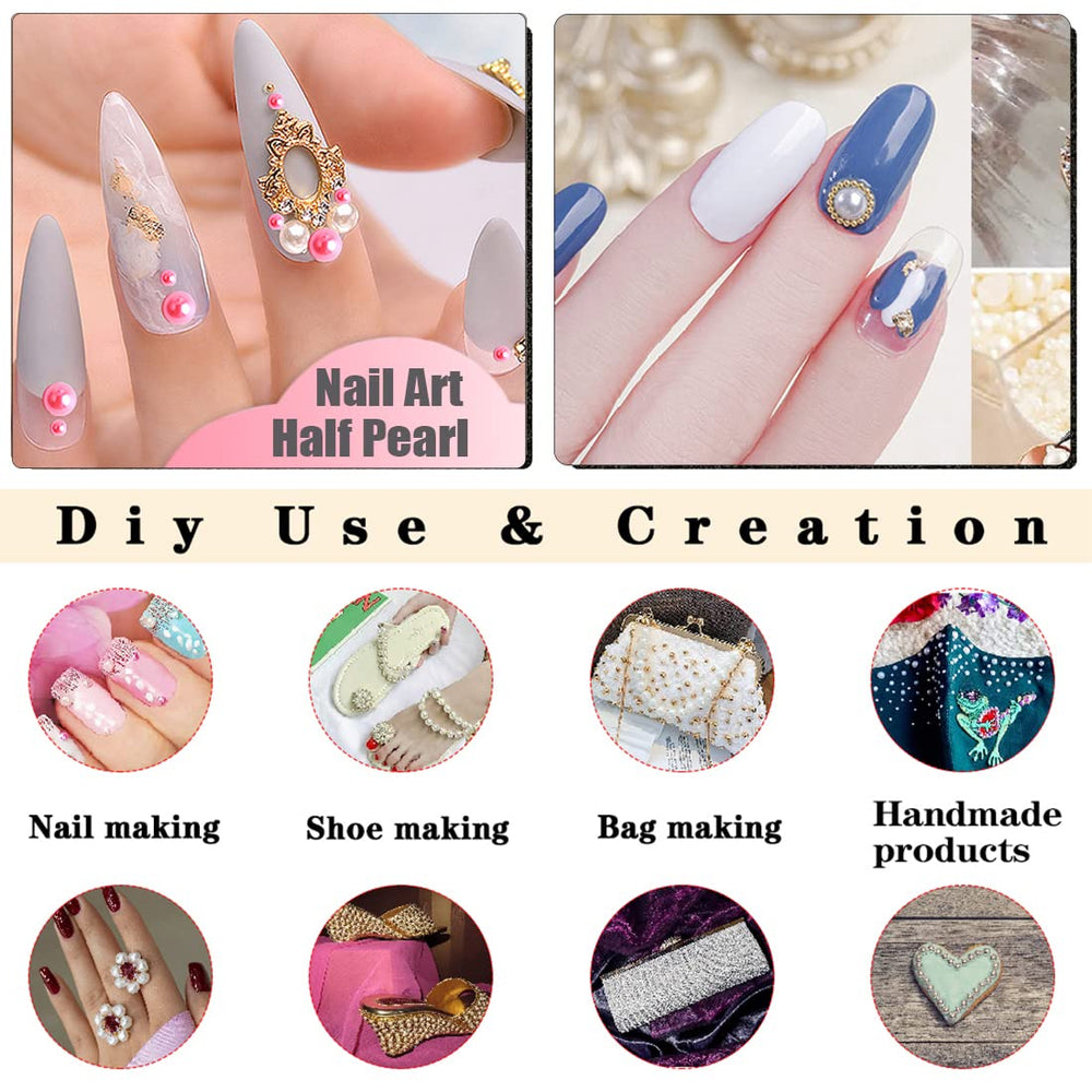 BLAAROOM pearls applied to nails demonstrating precise placement and sparkle