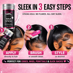 Black Girl Collections stick being used to lay edges for instant polished hold