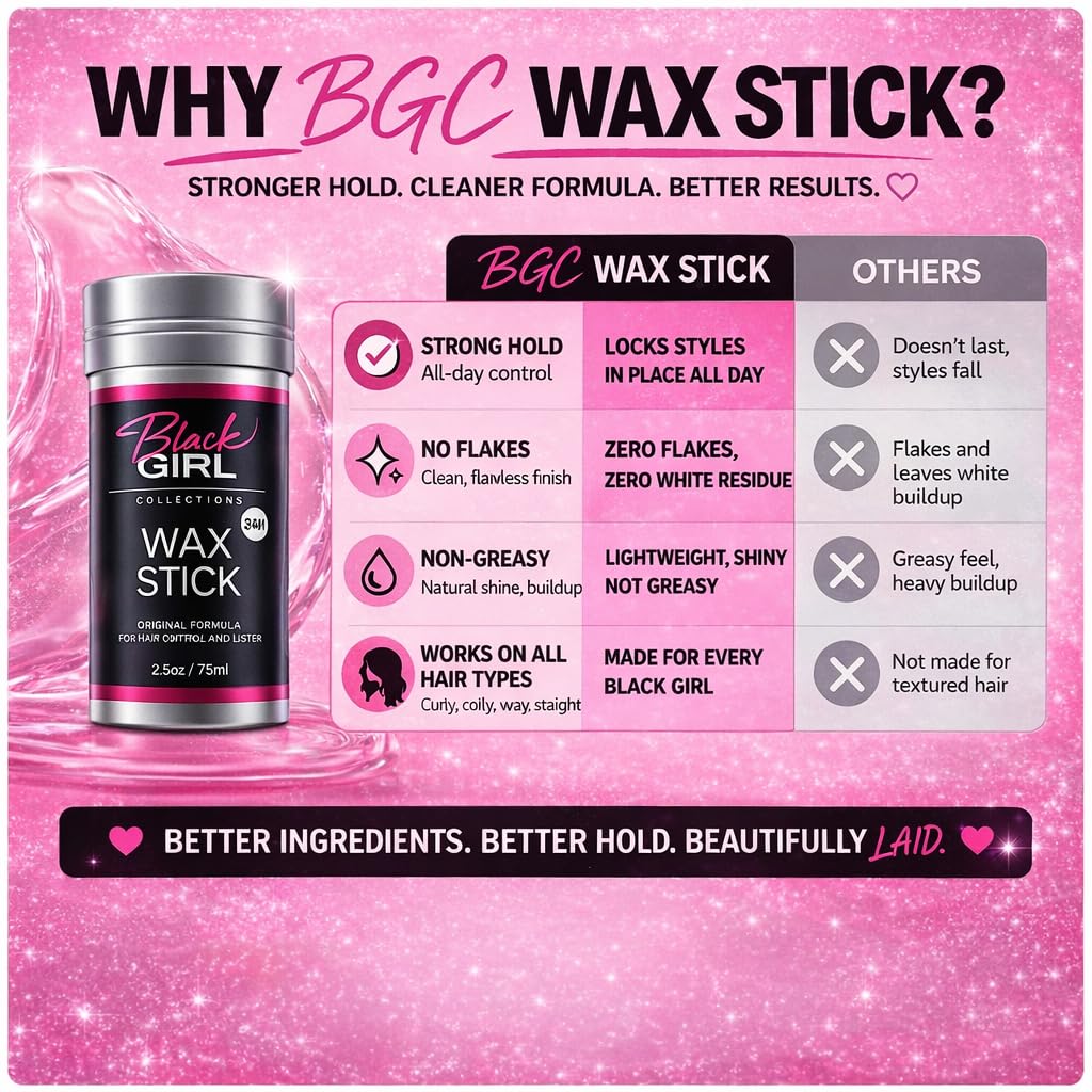 Black Girl Collections wax stick next to hand for size comparison and portability