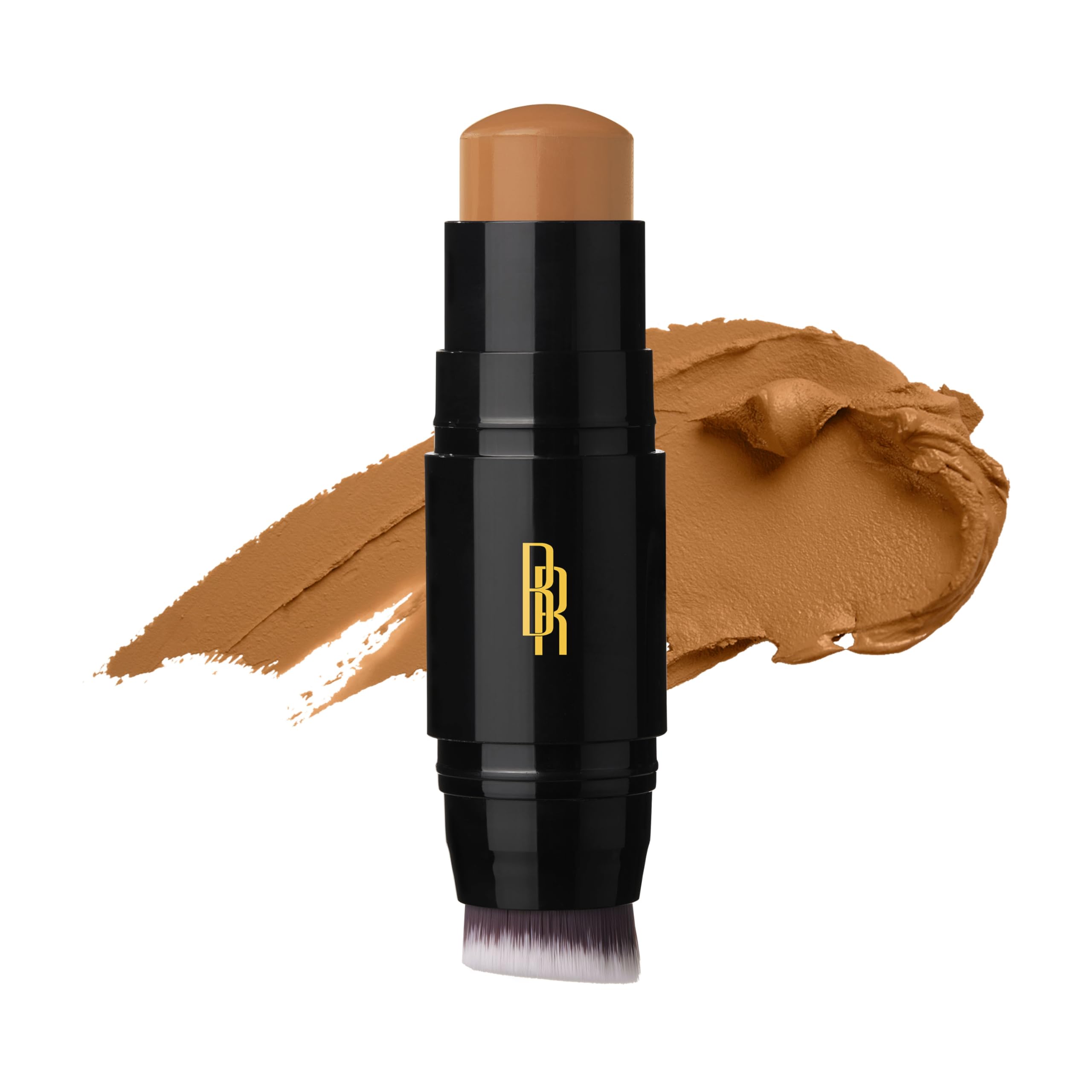 Black Radiance foundation stick front view showing Cappuccino shade and portable design benefit