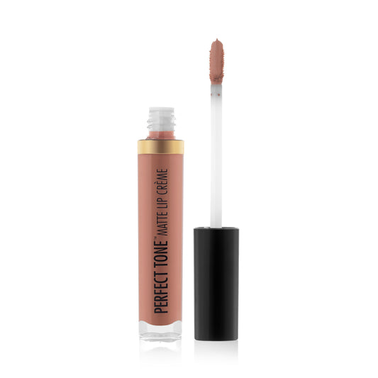 Black Radiance tube front view showing shade Let's Toast and precise applicator for easy use