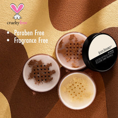 Model wearing Black Radiance powder in lifestyle setting demonstrating natural finish