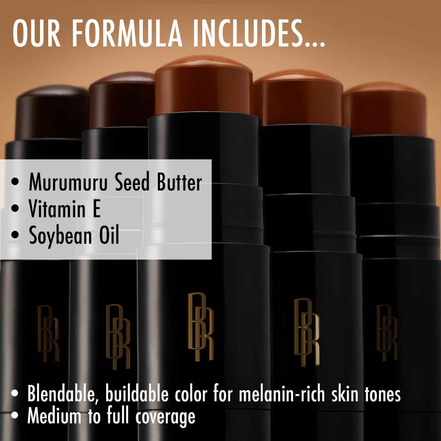 Black Radiance next to hand showing compact size for convenient on-the-go touch-ups