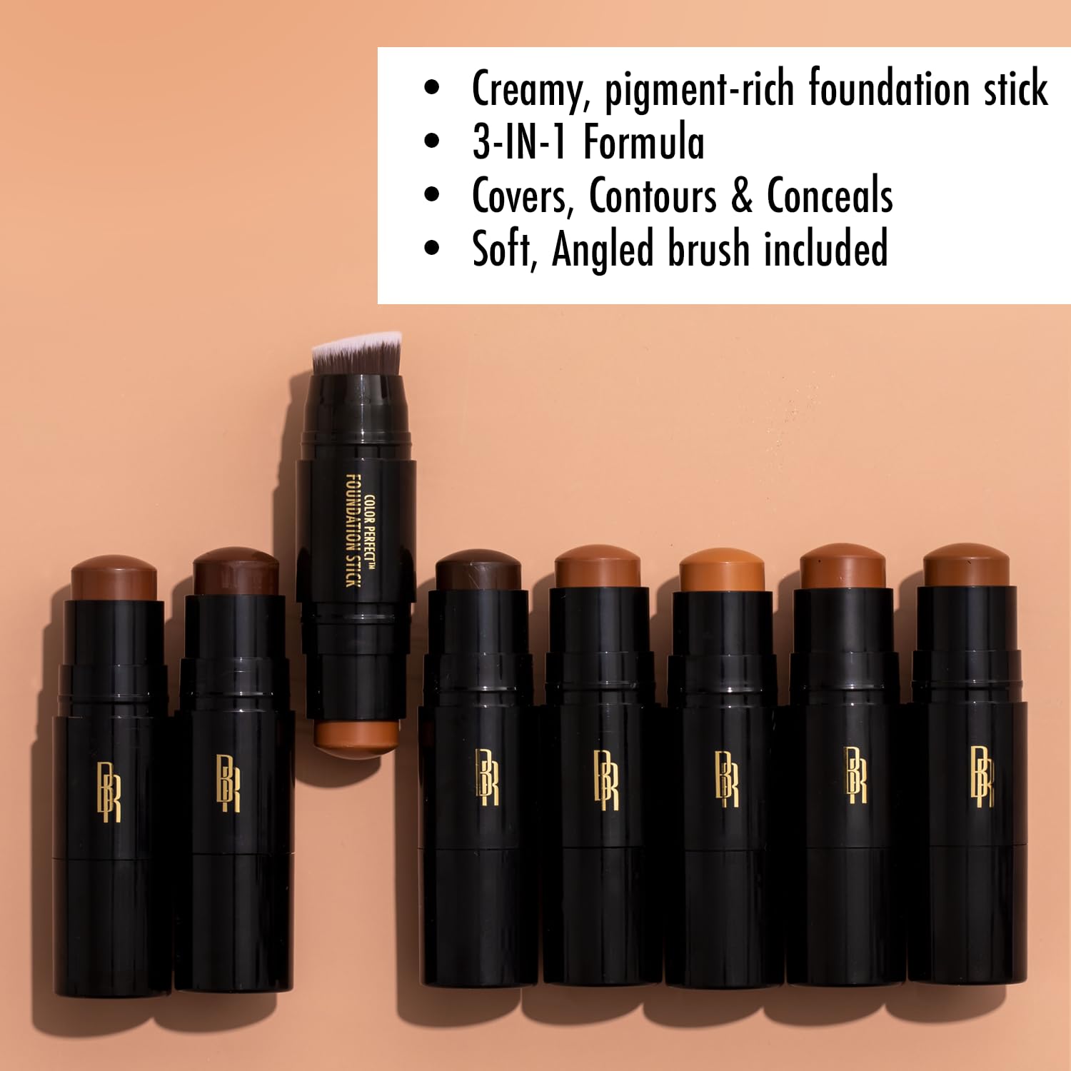 Black Radiance soft brush close-up illustrating tapered bristles for seamless blending benefit
