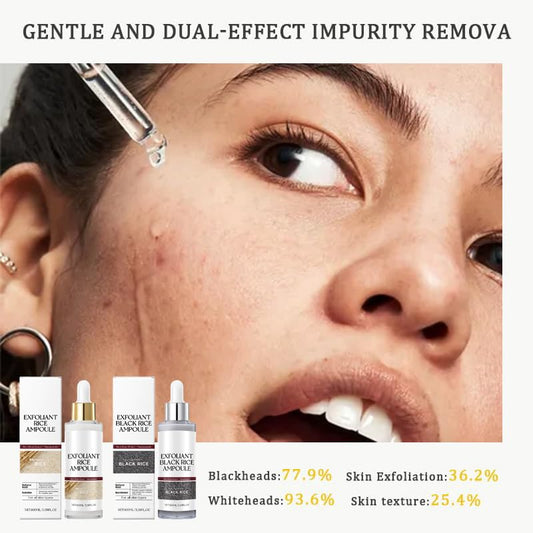 Black Rice Exfoliant serum texture close-up highlighting smooth, fast absorption