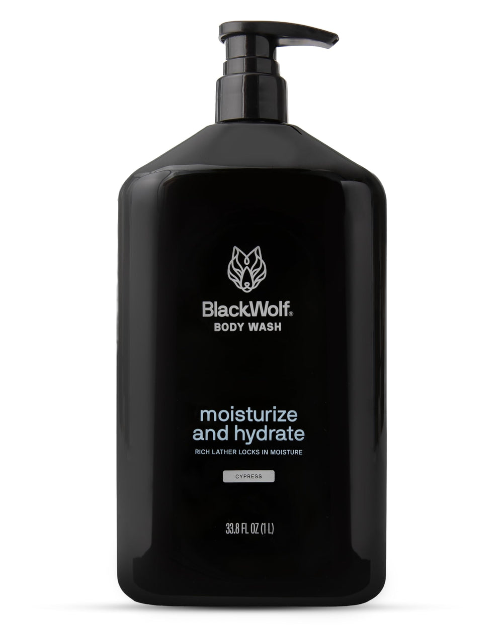 Black Wolf front packaging 1L bottle showing sandalwood scent and benefits