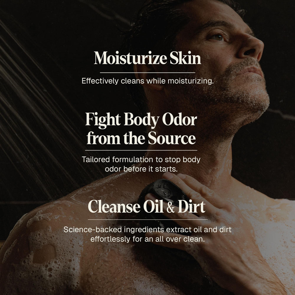 Black Wolf creamy lather on loofah demonstrating gentle hydration