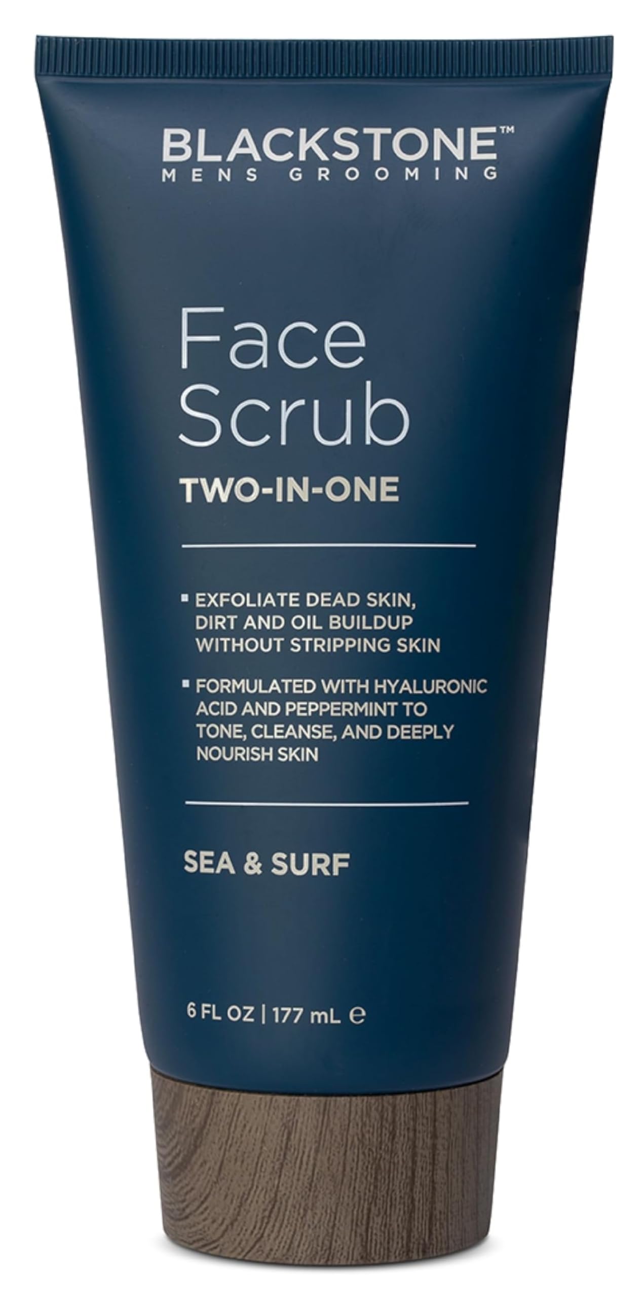Blackstone front packaging showing Sea & Surf scent and 6 fl oz size benefits hydration
