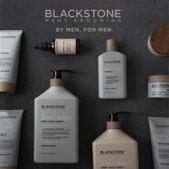 Blackstone pomade next to everyday items showing 4 oz travel-ready benefit
