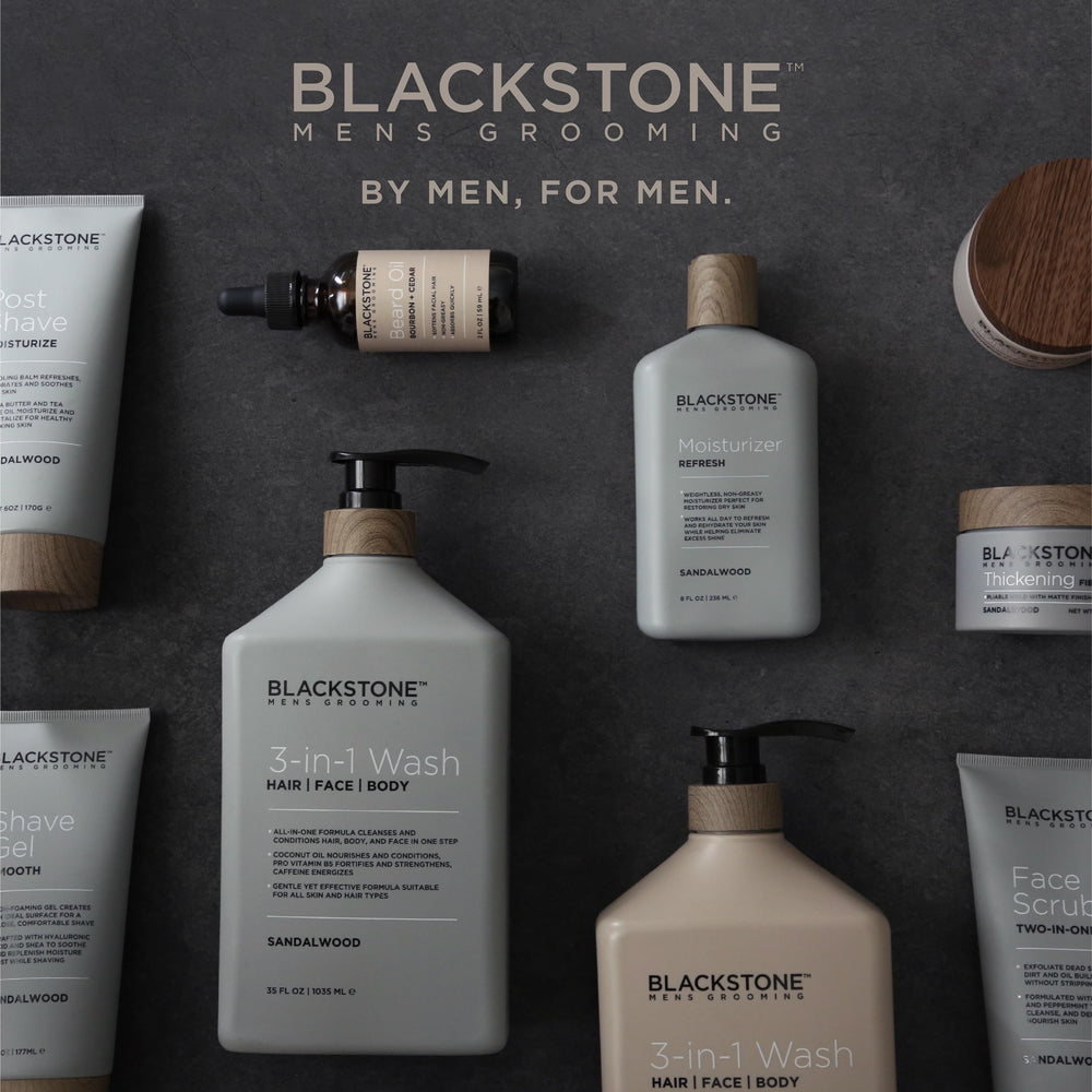 Side label of Blackstone jar showing paraben-free claim and ingredient clarity
