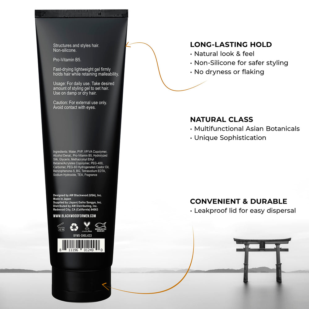 Blackwood For Men gel texture close-up demonstrating smooth, non-sticky finish for styling