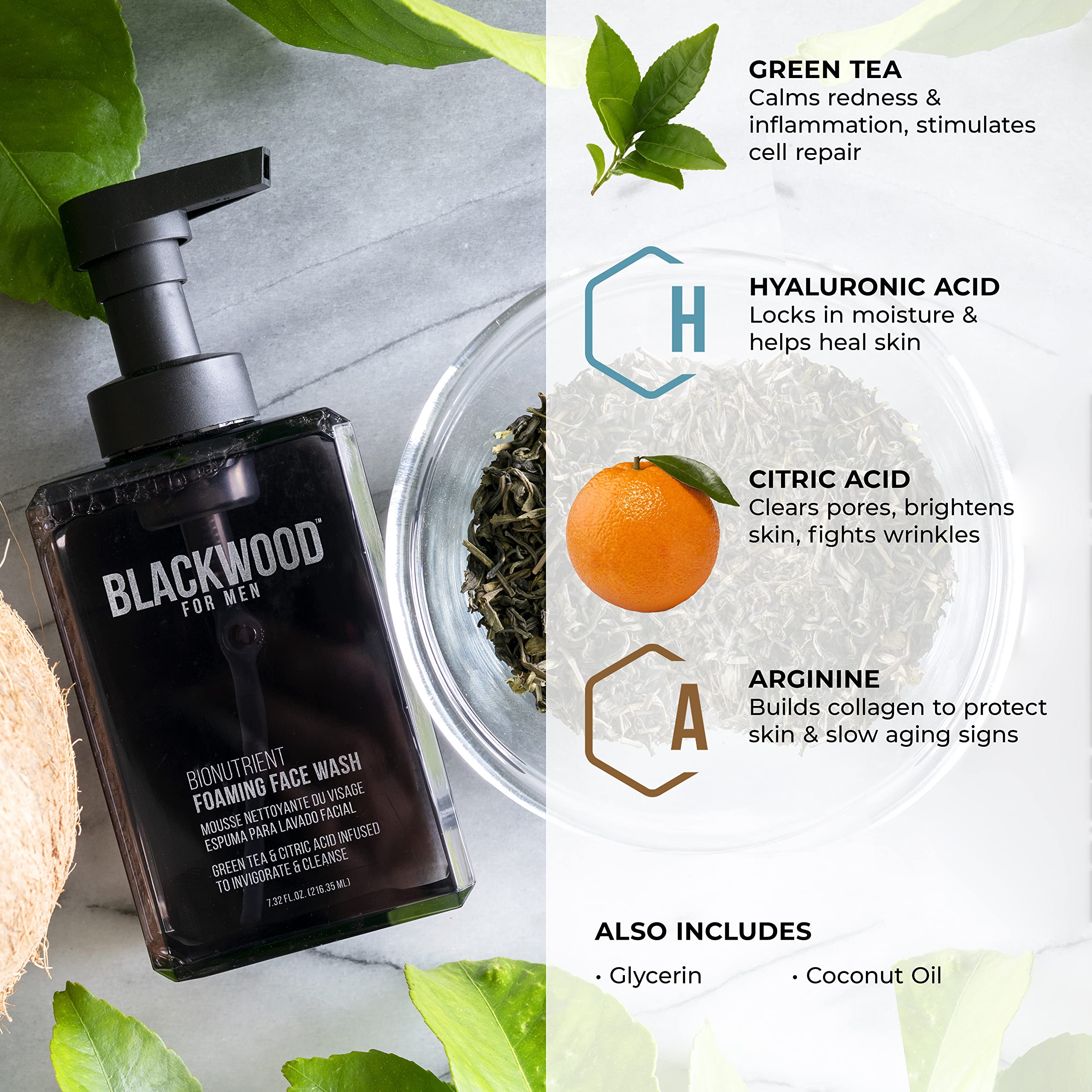 Blackwood For Men bottle on bathroom shelf conveying daily routine ease