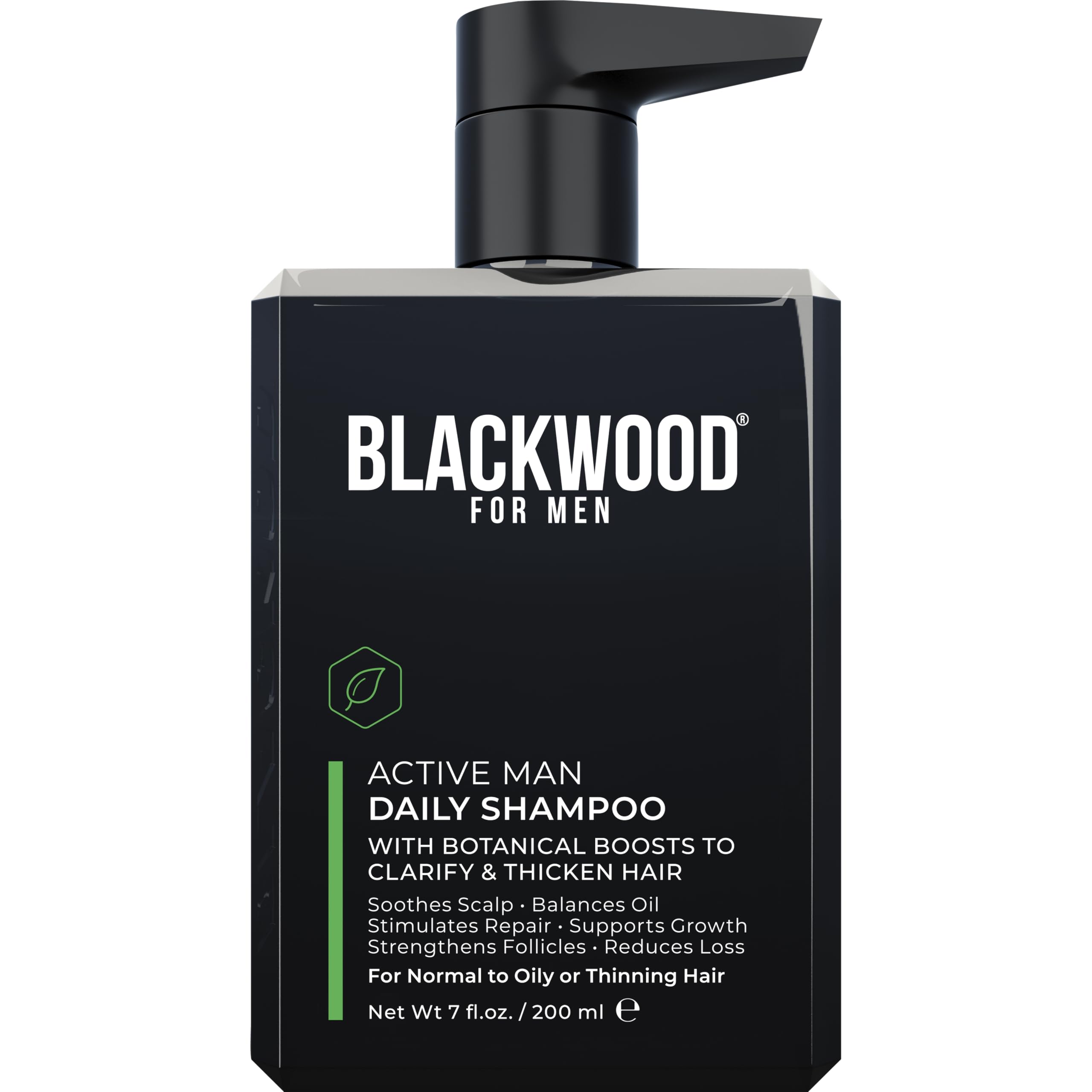 Blackwood For Men front bottle view showing clear labeling and travel-friendly size