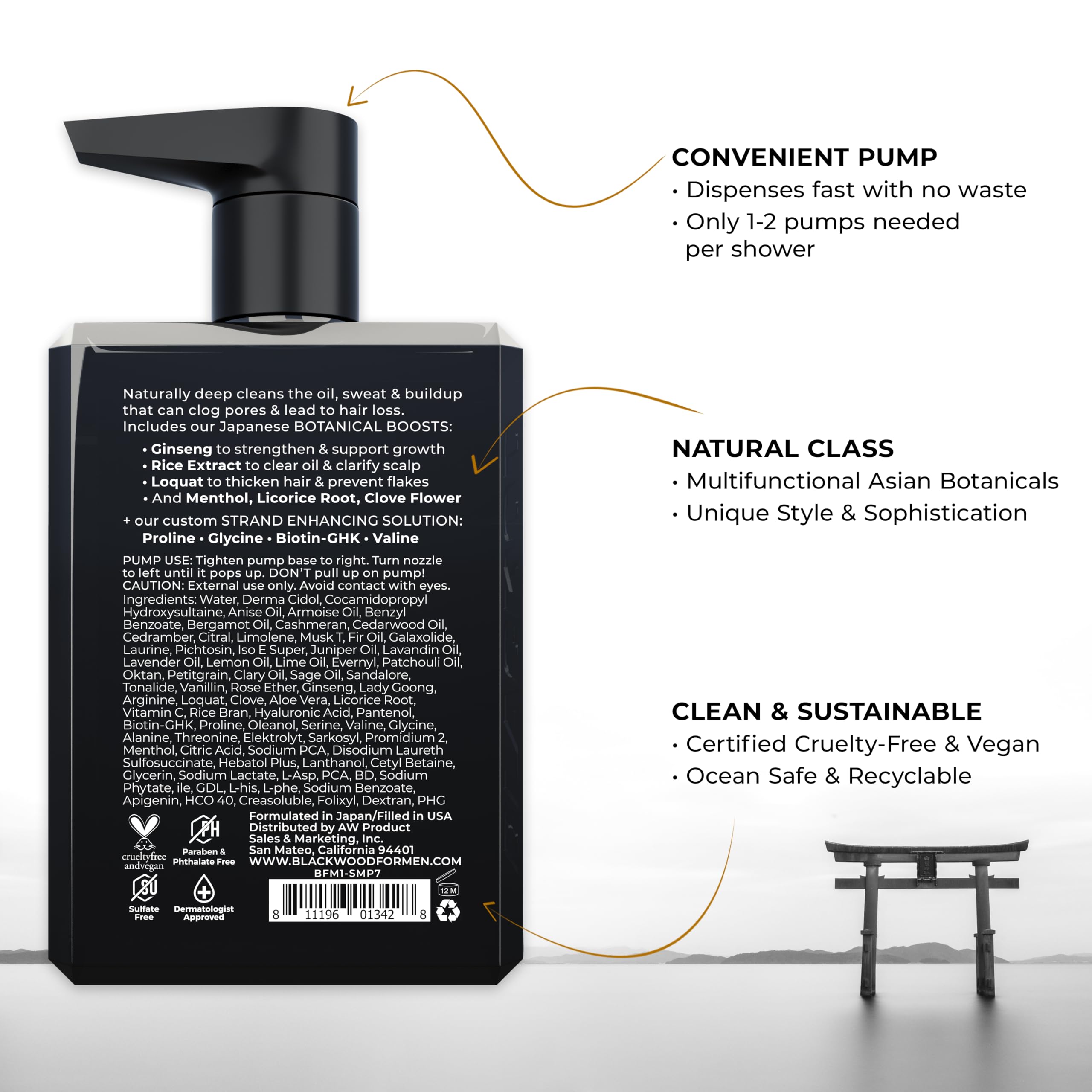 Blackwood For Men pump top close-up for easy dispensing and controlled use
