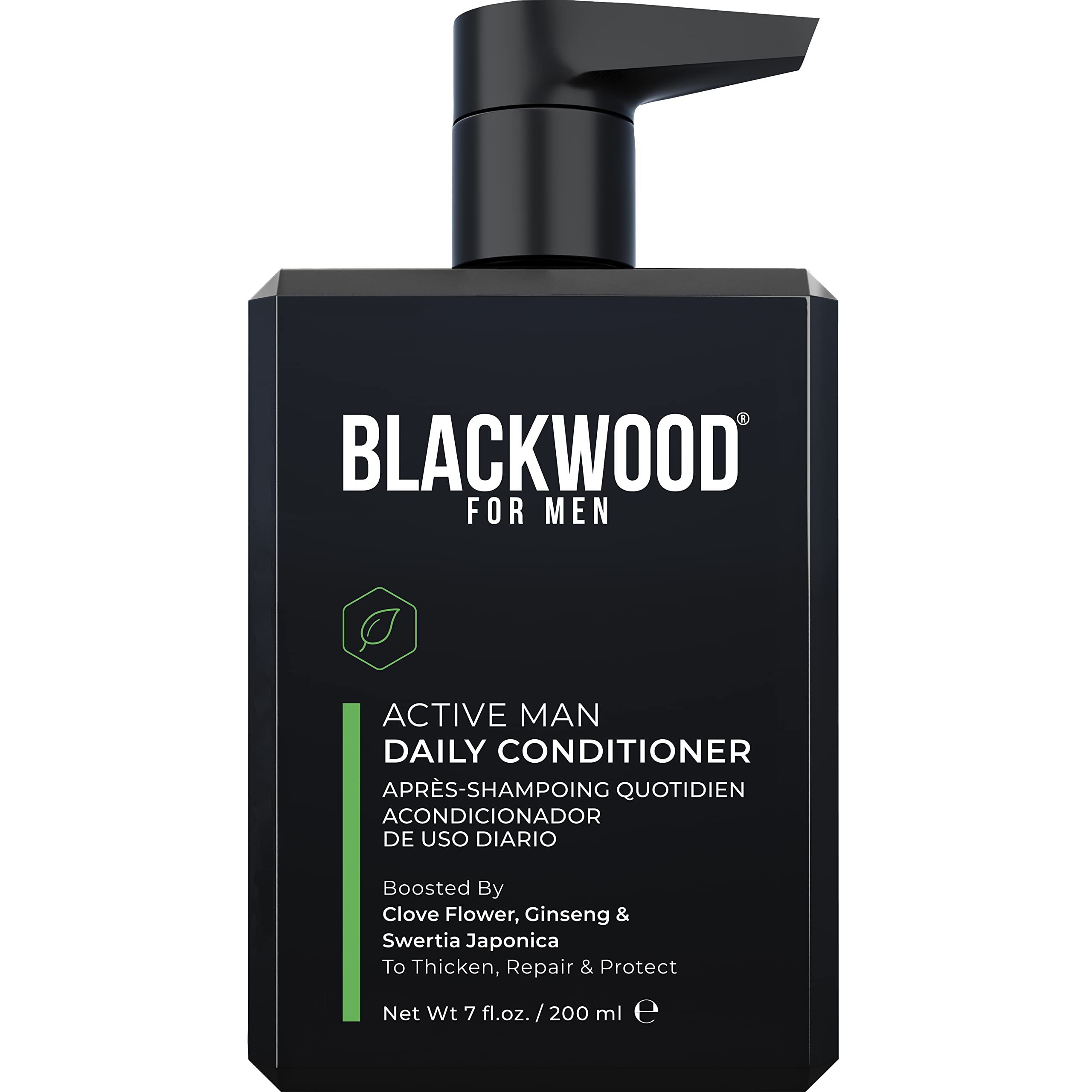 Blackwood For Men front packaging showing 7 oz bottle and clear labeling for everyday use