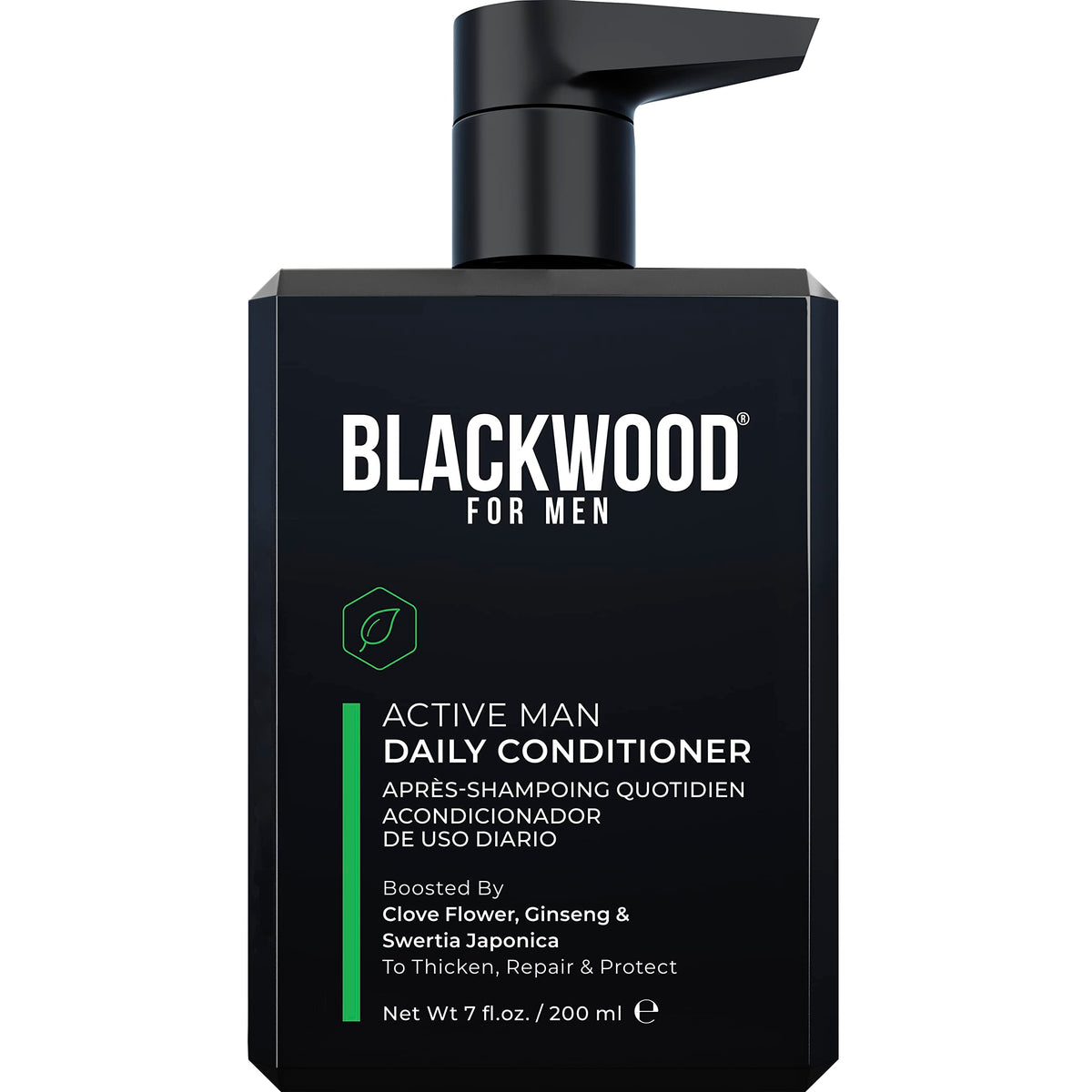 Blackwood For Men front packaging showing 7 oz bottle and clear labeling for everyday use