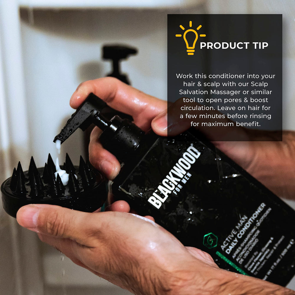Blackwood For Men bottle on bathroom shelf staged for a modern grooming routine