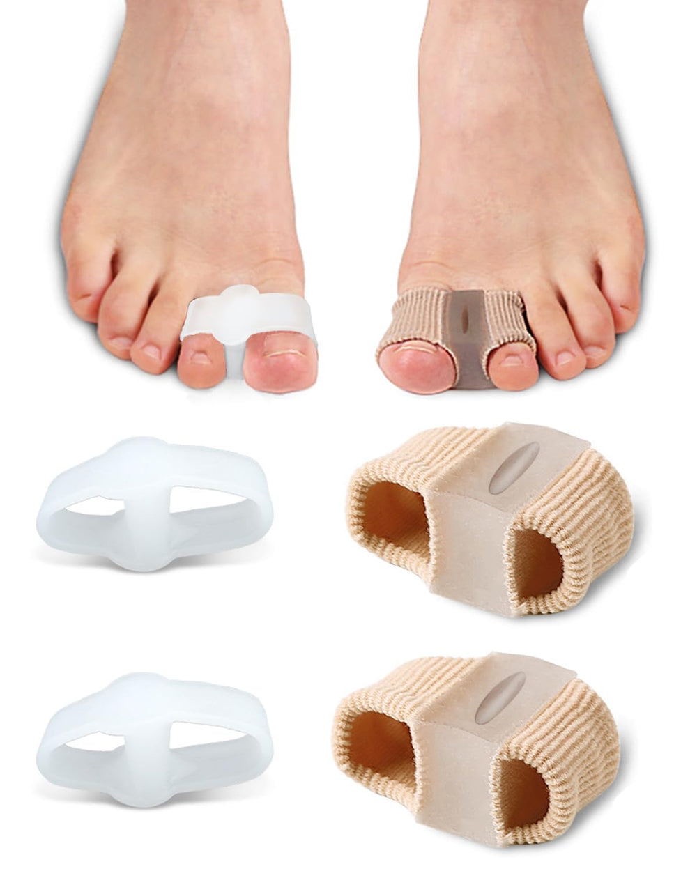 BLATOWN front packaging showing the 4-piece toe separator set and included loops for comfort