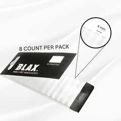 Blax elastics displayed in hand to show slim 4mm scale benefit