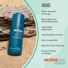 BLDG ACTIVE athlete applying sunscreen showing water-resistant performance