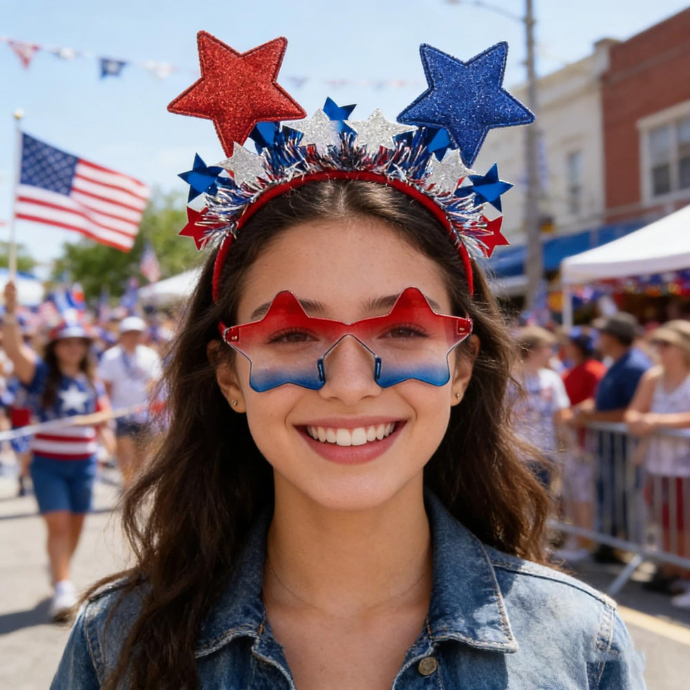 BleSky packaged set laid out showing included headband and sunglasses