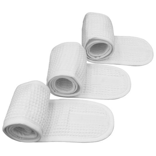 Bleu Bath front packaging showing three white headbands and benefits