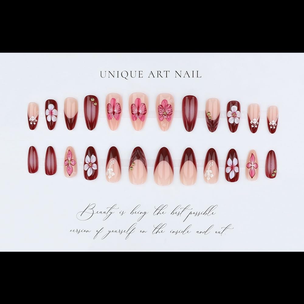 BLGTGH nail kit contents laid out showing nails, file, stickers, stick