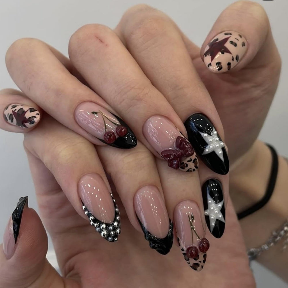 BLGTGH front packaging showing 24-piece French tip nail set and benefits