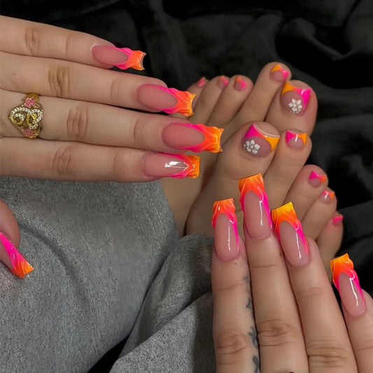 BLGTGH front packaging showing 48-piece ombre toenails and tools for quick pedicures