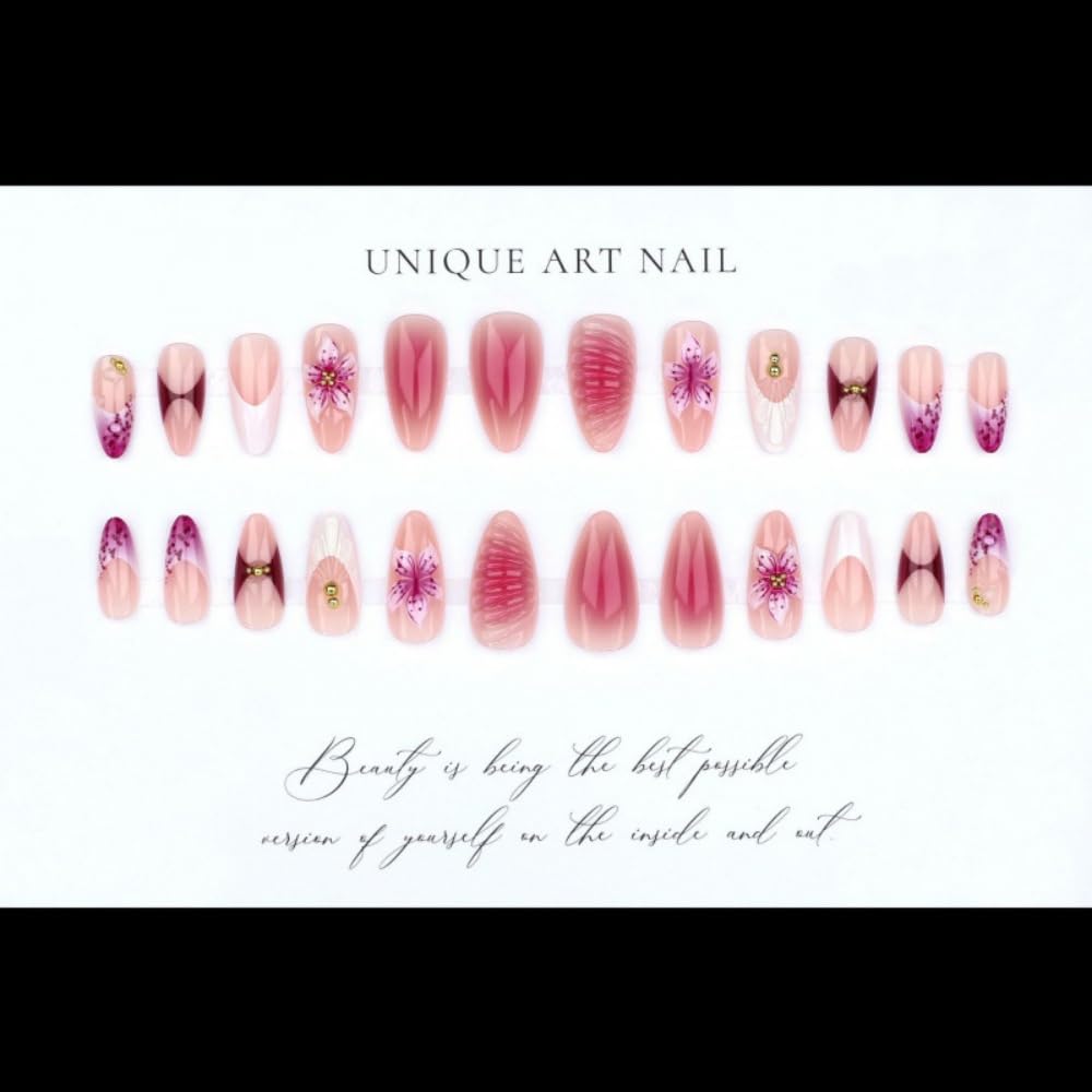 BLGTGH full set laid out with 24 nails and accessories for complete at-home manicure