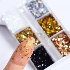 BLGTGH star glitter next to a coin demonstrating particle size for precise design