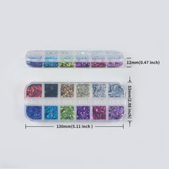 BLGTGH size comparison with coin showing tiny flakes for precise nail design benefit