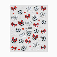 BLGTGH close-up glitter detail on soccer decal highlighting sparkling finish