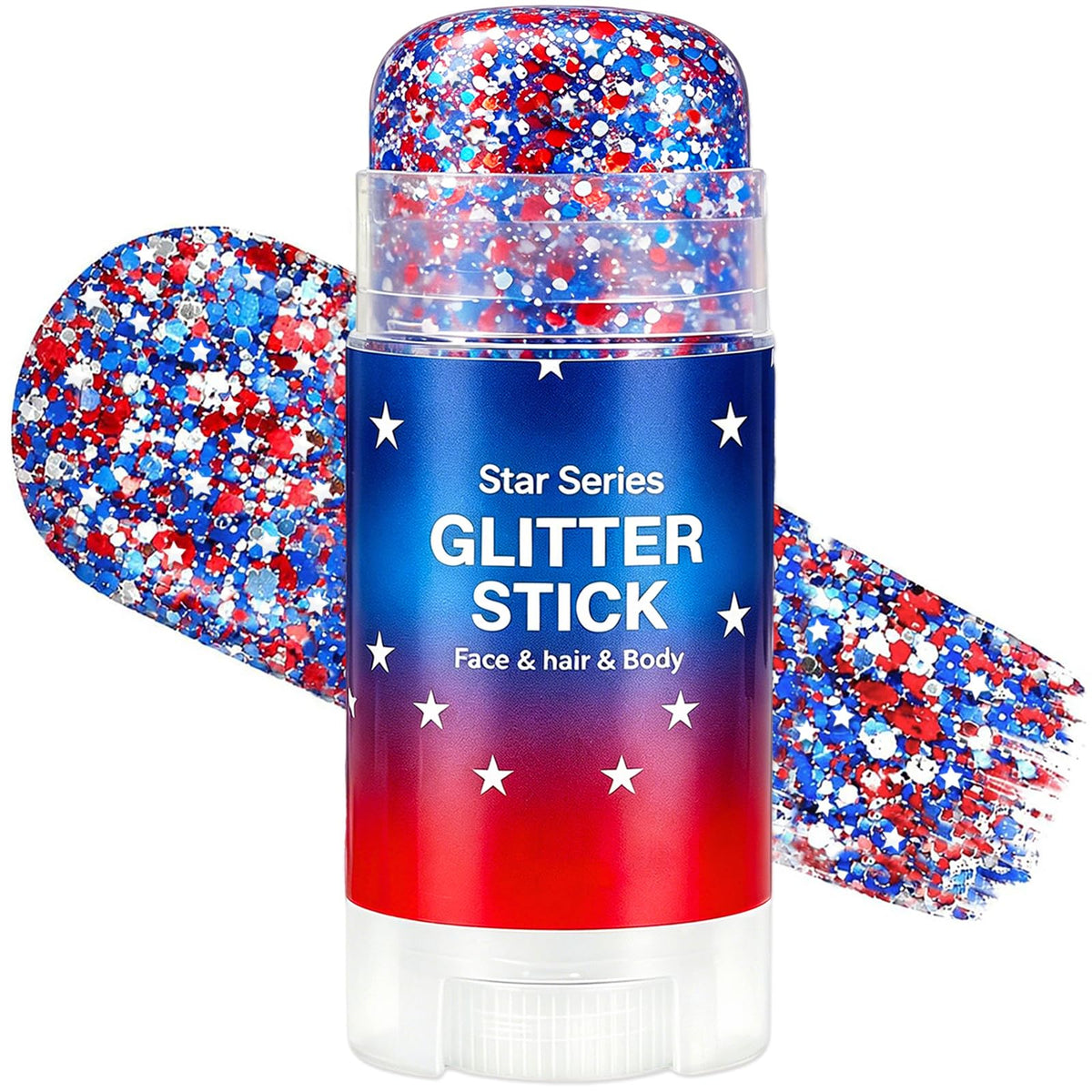 BliBling front packaging showing patriotic glitter stick for quick festive application