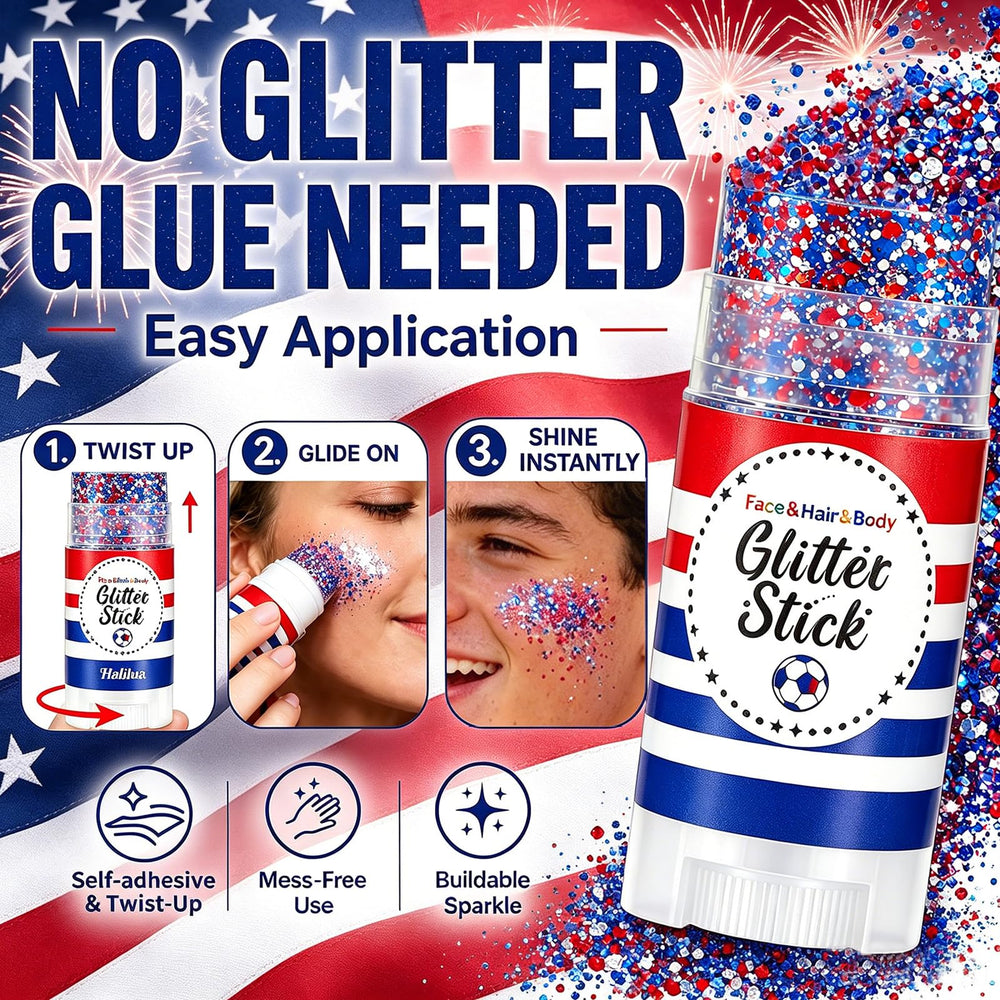 BliBling glitter applied in hair braid adding team-color shine and detail