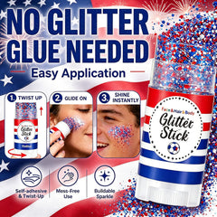 BliBling glitter applied in hair braid adding team-color shine and detail