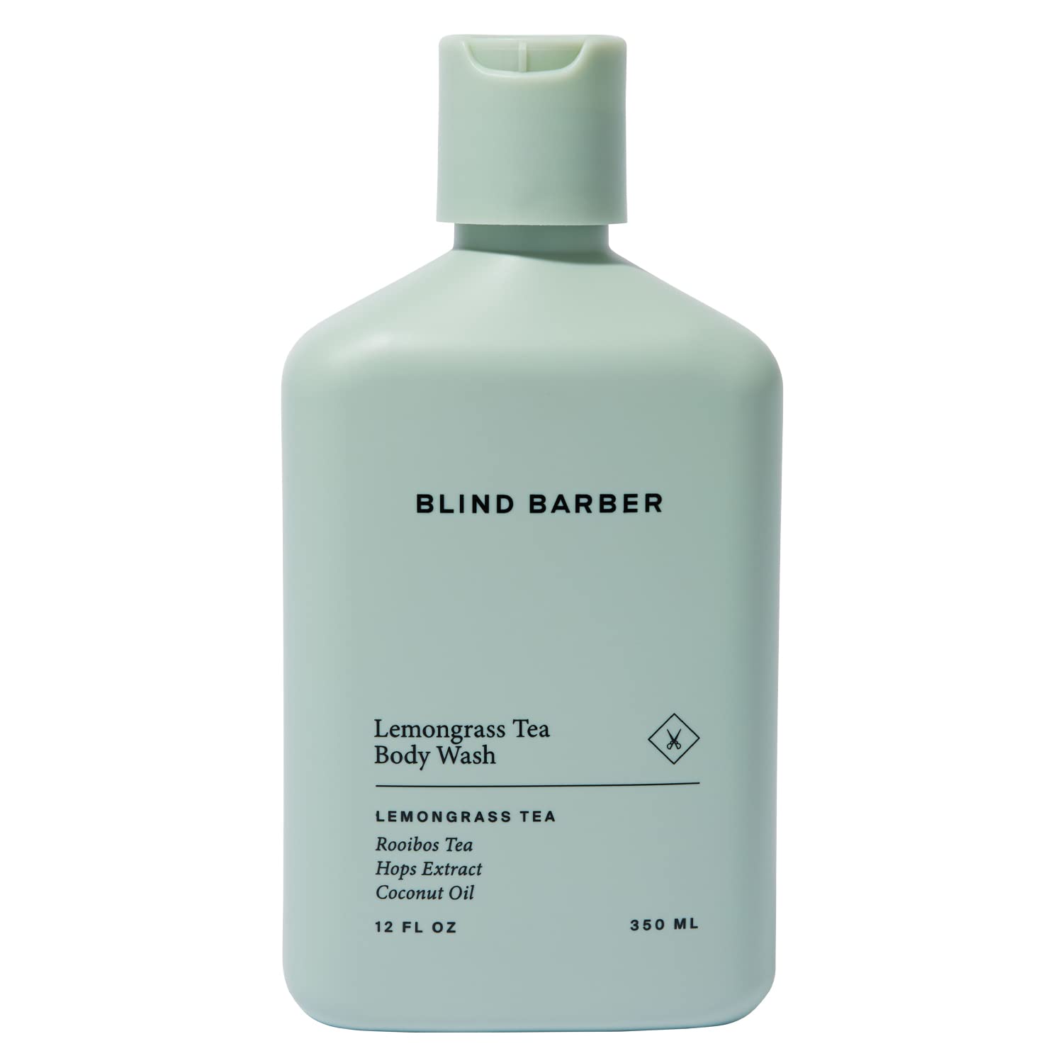 Blind Barber front packaging showing bottle and lemongrass scent benefit