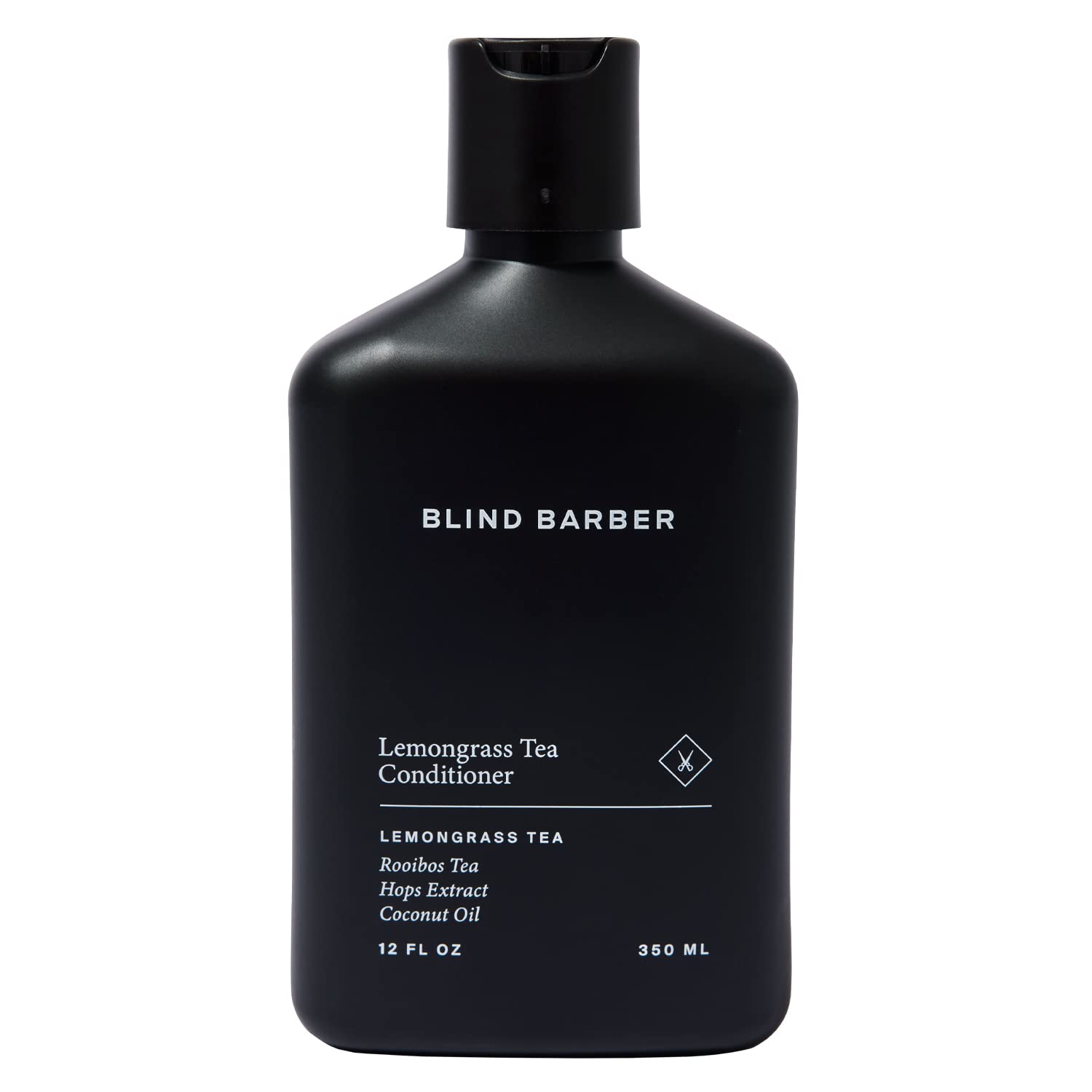 Blind Barber front bottle image showing lemongrass conditioner and clear labeling benefit: easy styling