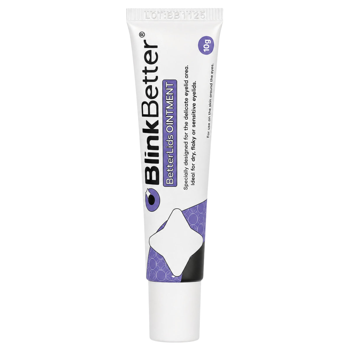 BlinkBetter BetterLids front tube showing clean label and product benefit