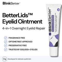 BlinkBetter ointment texture close-up highlighting rich moisturizing feel