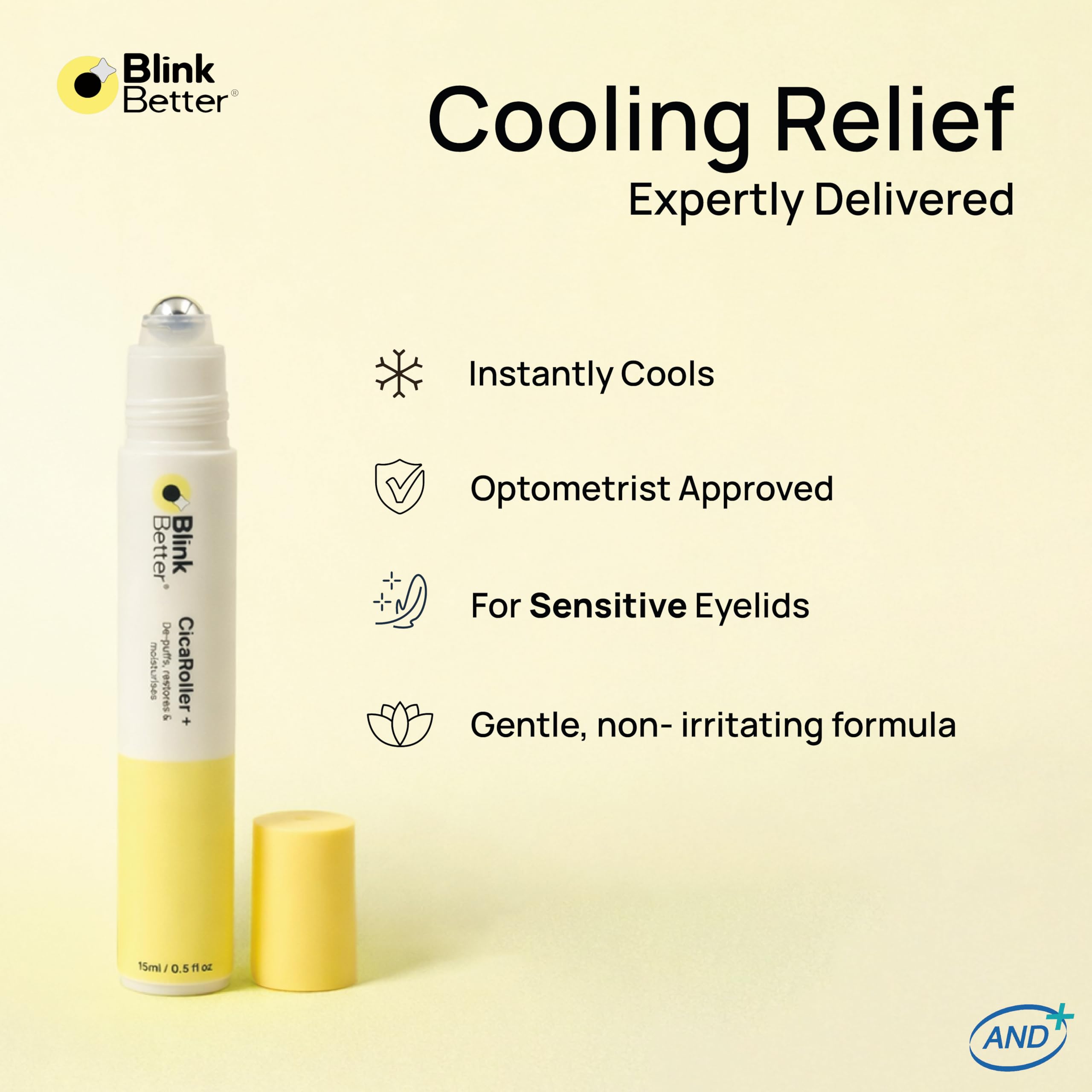 BlinkBetter product held in hand to show compact, travel-friendly 15 ml scale