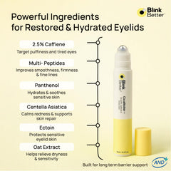 BlinkBetter serum drop texture highlighting lightweight hydration and non-sticky finish