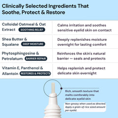 BlinkBetter ingredient label close-up, reassures lanolin-free formulation