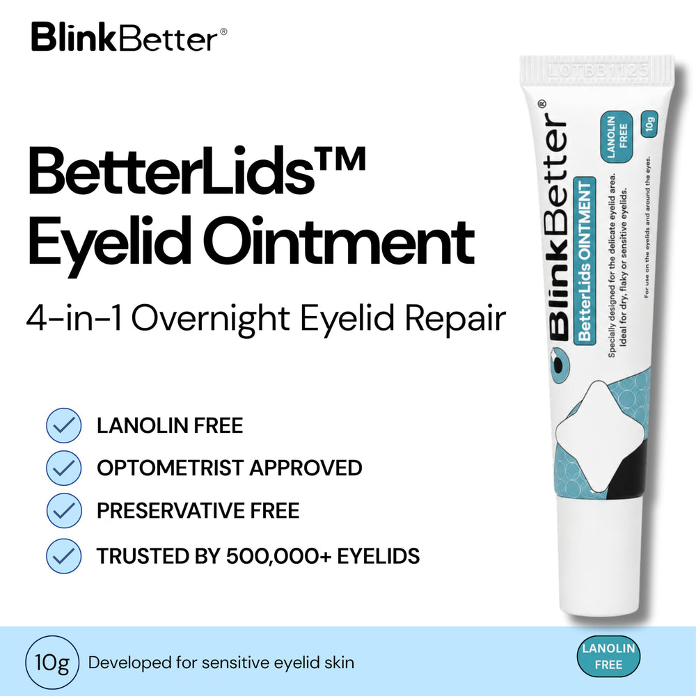 BlinkBetter open tube close-up of ointment texture, shows nourishing moisture