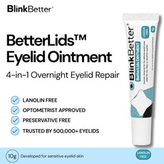 BlinkBetter open tube close-up of ointment texture, shows nourishing moisture