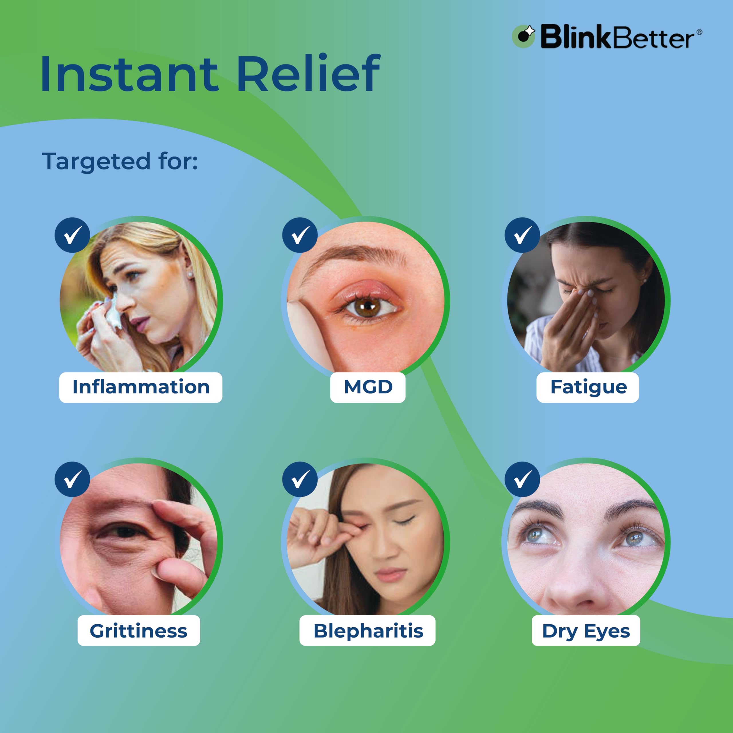 Hand holding a BlinkBetter wipe demonstrating thickness and easy grip benefit