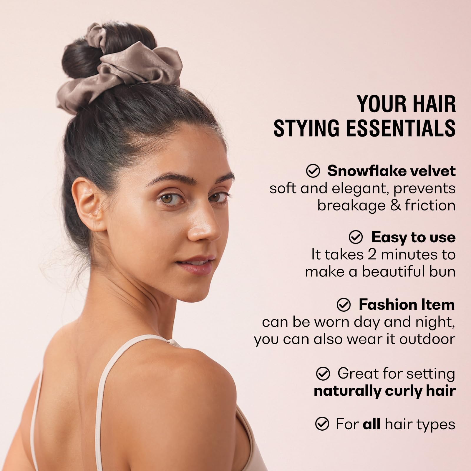 BLINKEEN demonstration of wrapping a high ponytail for overnight curls and secure hold